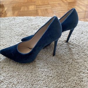 Zara suede blue pumps